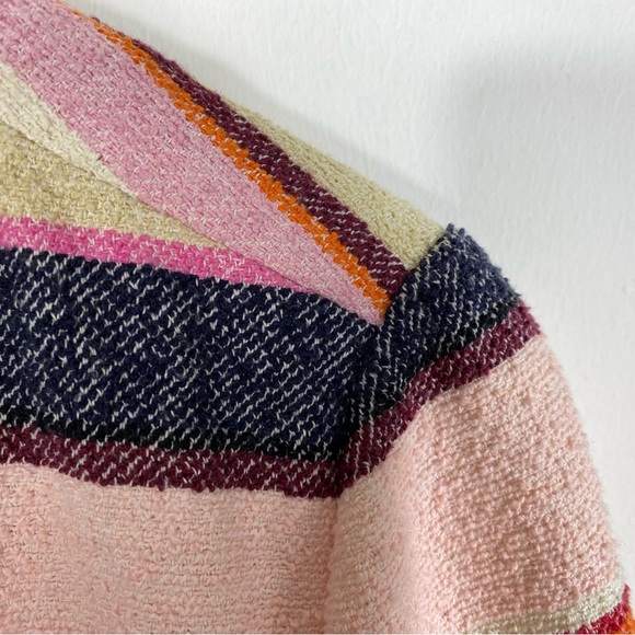 Kate Spade Berber Stripe jacket Cotton Pink Blue White Summer Spring Size 4 - Picture 8 of 10